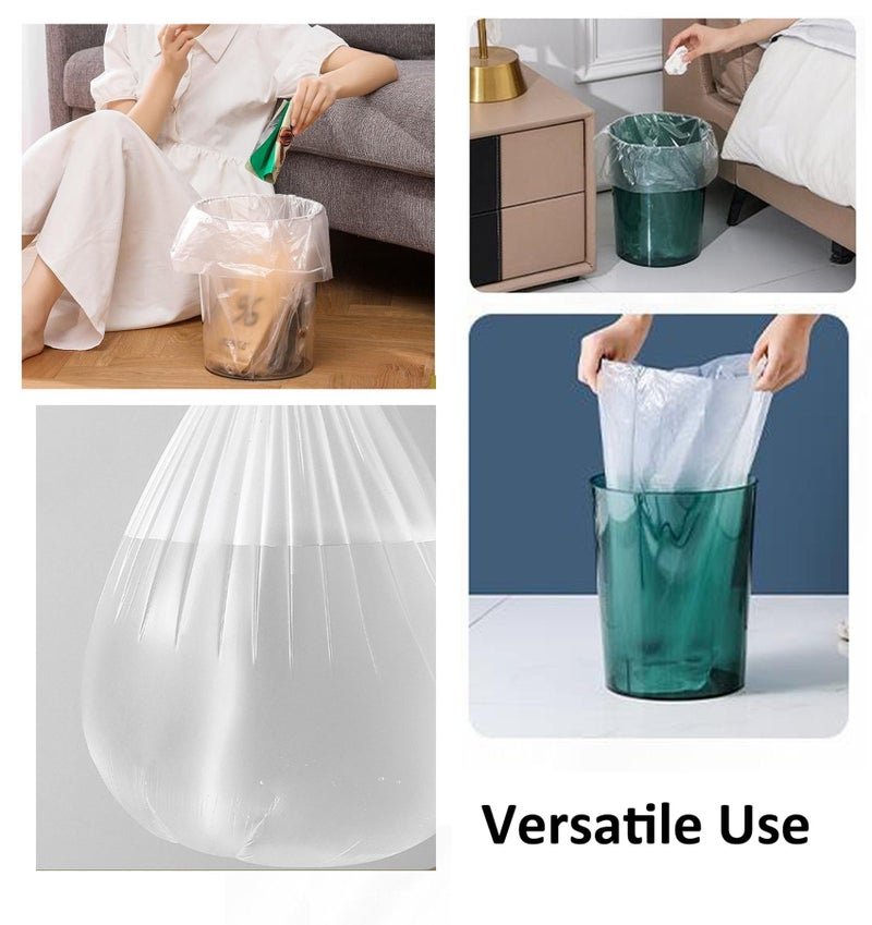 YYaaloa 100 Count Small Trash Bags 4 Gallon Small Clear Garbage Bags Unscented 1.1mil Thick Strong for Bathroom, Office, Kitchen Waste Basket Small Trash Can. 4g/pcs (Clear 100Count) - Image 5
